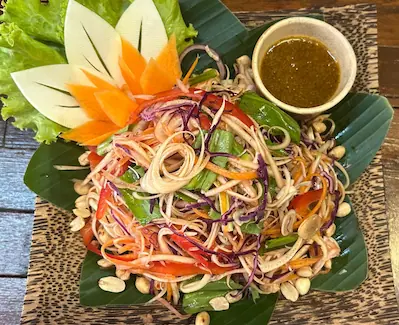 Vegetable Noodle Soup - traditional Cambodian breakfast